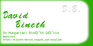 david bineth business card